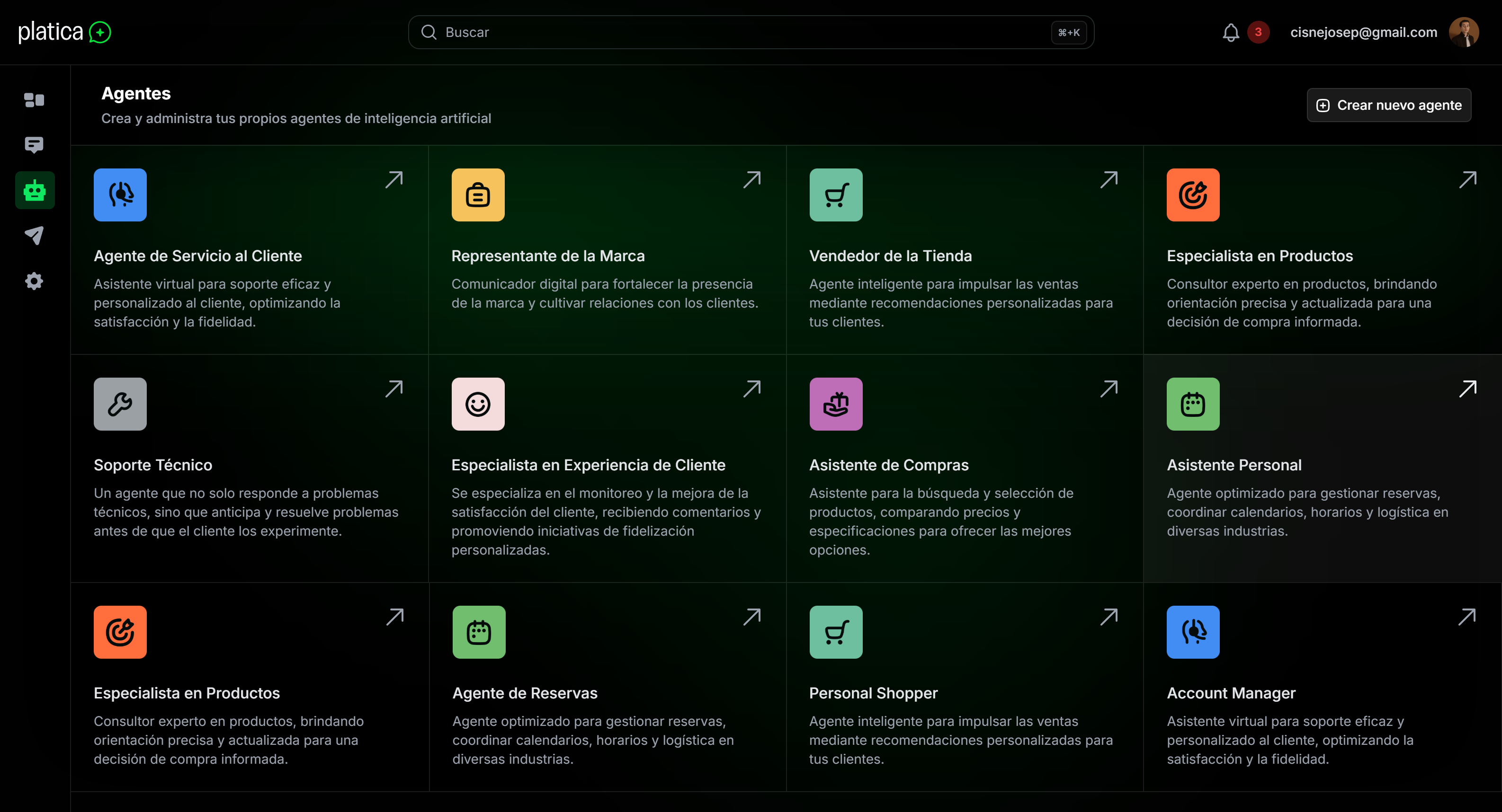 Captura de pantalla de la aplicación